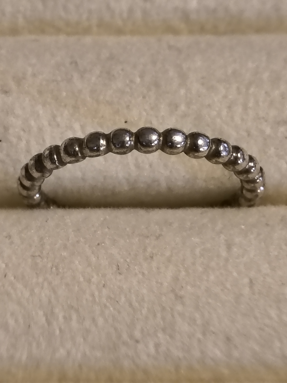 Vintage Pandora Cloud Nine Sterling Silver Beaded Stackable Ring Size 6.5 Signed